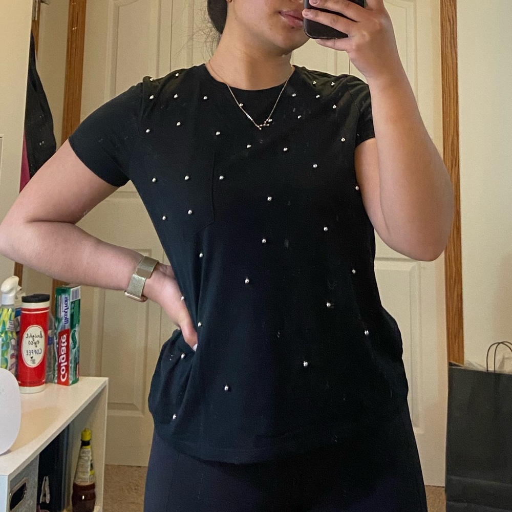 Silver Beaded T-shirt